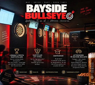 Bayside Bullseye – affisch för dart på Bayside